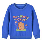 Kids Basic Cotton Hoodies Cute Capybara printd Tops 2025 New Spring/Autumn Sweatshirt Boy and Girl Funny Capibara