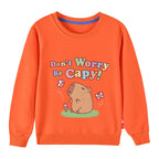 Kids Basic Cotton Hoodies Cute Capybara printd Tops 2025 New Spring/Autumn Sweatshirt Boy and Girl Funny Capibara