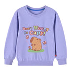Kids Basic Cotton Hoodies Cute Capybara printd Tops 2025 New Spring/Autumn Sweatshirt Boy and Girl Funny Capibara