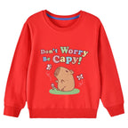 Kids Basic Cotton Hoodies Cute Capybara printd Tops 2025 New Spring/Autumn Sweatshirt Boy and Girl Funny Capibara