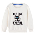 Kids Basic Cotton Hoodies Cute Cat printd Tops New Spring/Autumn Sweatshirt Boy and Girl Funny Clothes - White / 100(3T)
