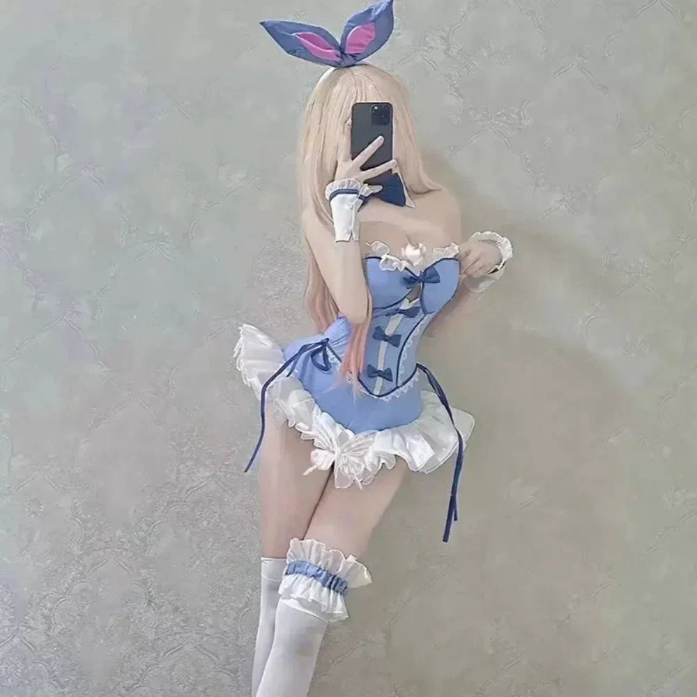 Anime My Dress Up Darling Kitagawa Marin Cosplay Costume Girl Blue Dress Cute Sexy Bunny Girl Uniform Halloween Clothes