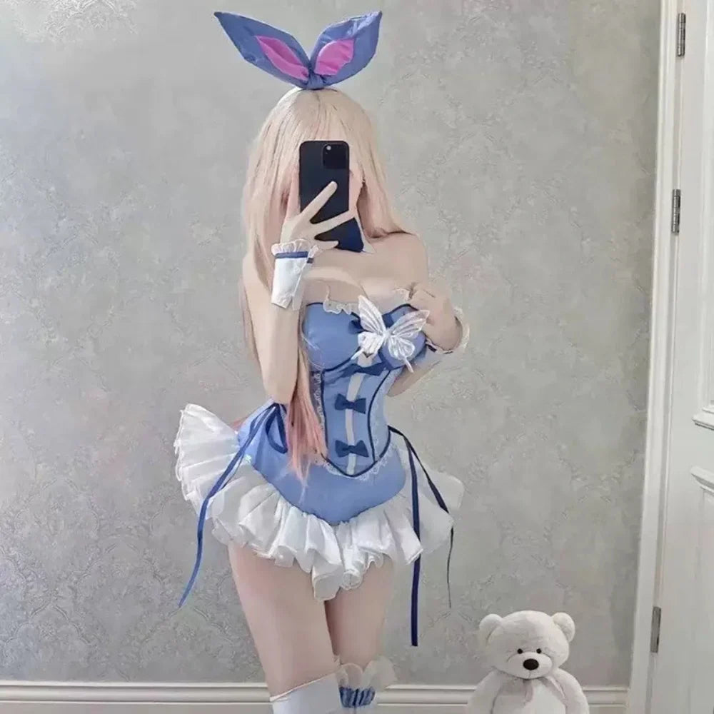 Anime My Dress Up Darling Kitagawa Marin Cosplay Costume Girl Blue Dress Cute Sexy Bunny Girl Uniform Halloween Clothes