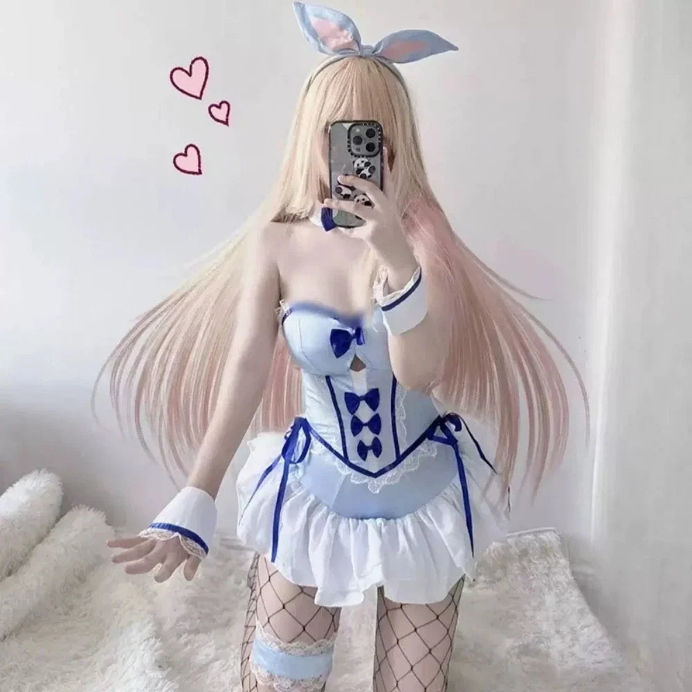 Anime My Dress Up Darling Kitagawa Marin Cosplay Costume Girl Blue Dress Cute Sexy Bunny Girl Uniform Halloween Clothes