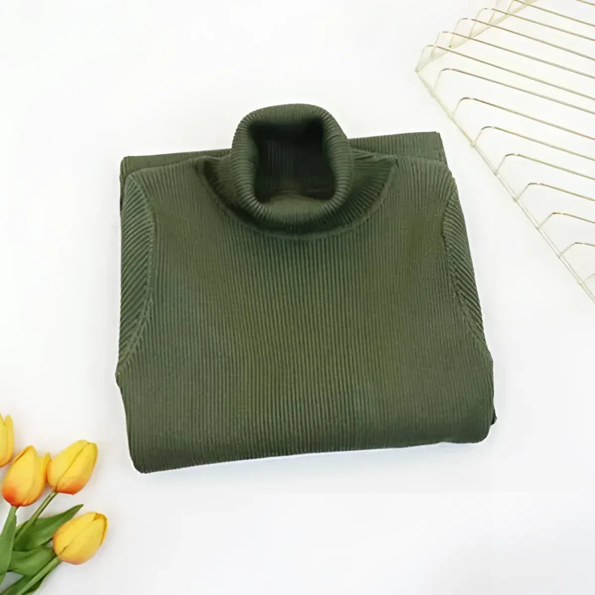 Knitted Turtleneck Dress - All Dresses - 16