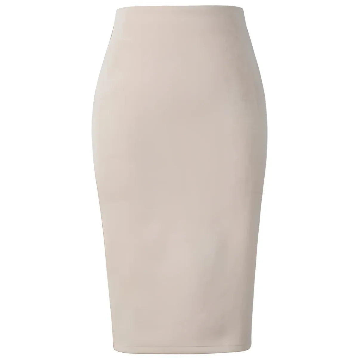 Suede Midi Pencil Skirt for Women - High Waist Elastic Waist