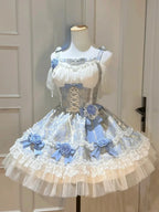 Fairy Elegant Lolita Strap Dress Lace Bow Sweet Girl Kawaii Japanese Cosplay Tea Party Daily Casual Women Outfits 2026