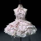 Fairy Elegant Lolita Strap Dress Lace Bow Sweet Girl Kawaii Japanese Cosplay Tea Party Daily Casual Women Outfits 2026