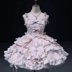 Fairy Elegant Lolita Strap Dress Lace Bow Sweet Girl Kawaii Japanese Cosplay Tea Party Daily Casual Women Outfits 2026