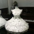 Fairy Elegant Lolita Strap Dress Lace Bow Sweet Girl Kawaii Japanese Cosplay Tea Party Daily Casual Women Outfits 2026