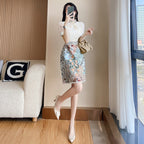 French Style Lace Dress Women’s Summer 2023 Summer Dress New Style Celebrity Elegant Slimming Hip One-Step Floral Dress