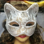 Sexy Lace Mask Women Cat Cosplay Supplies Dance Party Performance Masquerade Fox Mask Couple Animal Face Decor Eyes