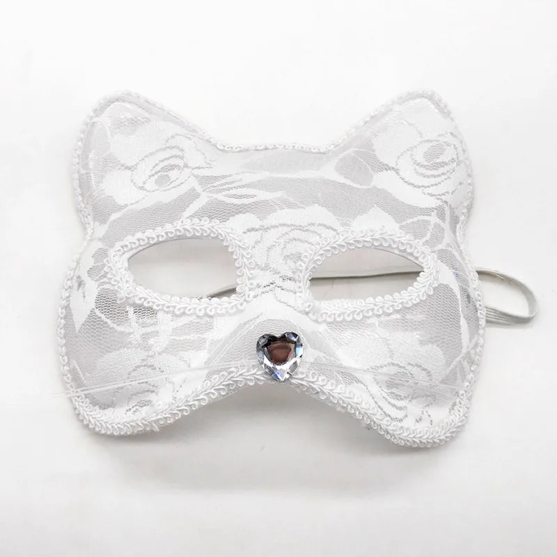 Sexy Lace Mask Women Cat Cosplay Supplies Dance Party Performance Masquerade Fox Mask Couple Animal Face Decor Eyes