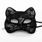 Sexy Lace Mask Women Cat Cosplay Supplies Dance Party Performance Masquerade Fox Mask Couple Animal Face Decor Eyes