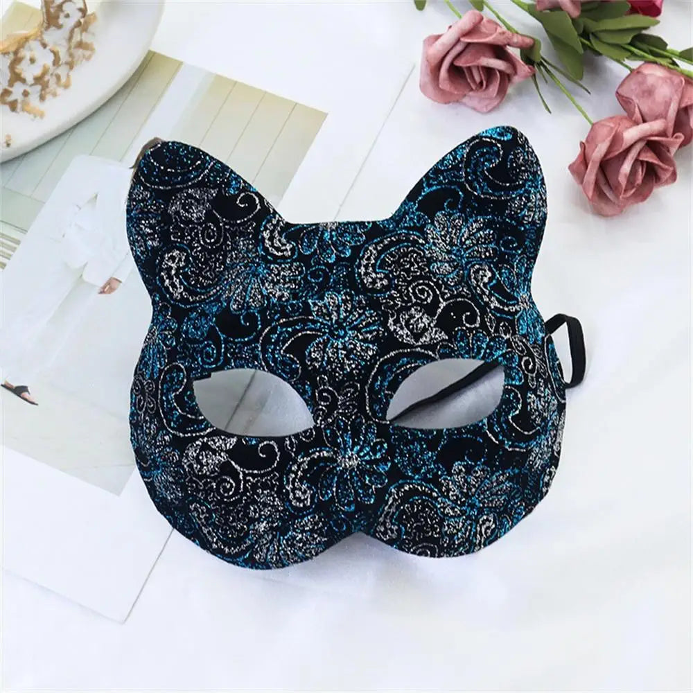 Sexy Lace Mask Women Cat Cosplay Supplies Dance Party Performance Masquerade Fox Mask Couple Animal Face Decor Eyes