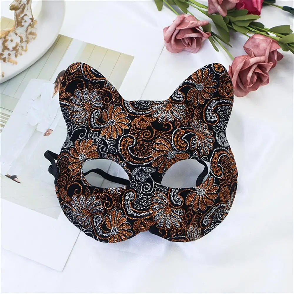 Sexy Lace Mask Women Cat Cosplay Supplies Dance Party Performance Masquerade Fox Mask Couple Animal Face Decor Eyes