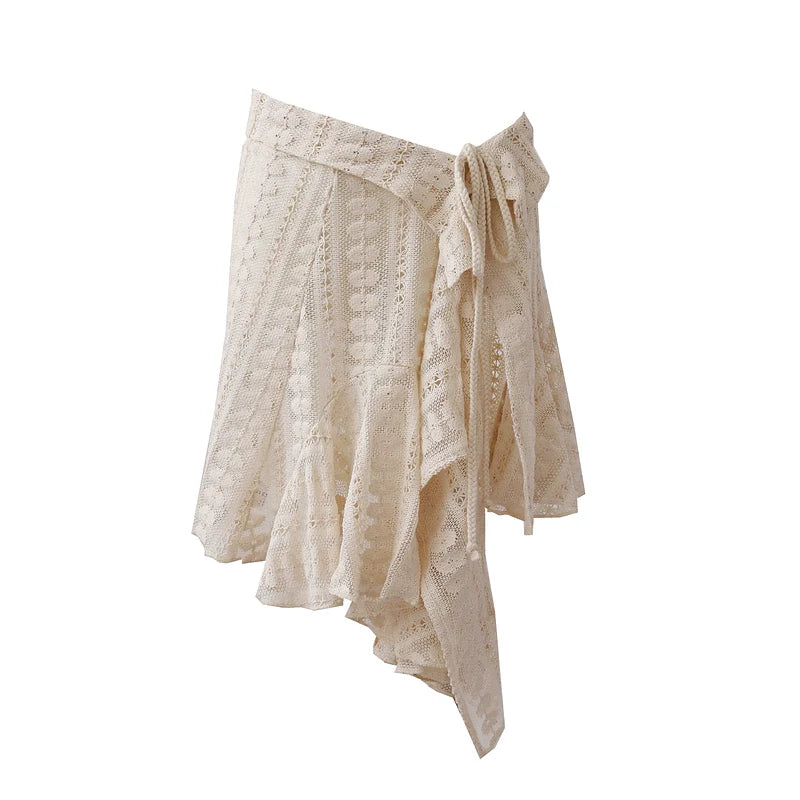 Original homemade forest retro irregular cut-out lace tie versatile layered skirt curtain one-piece meat fart curtain