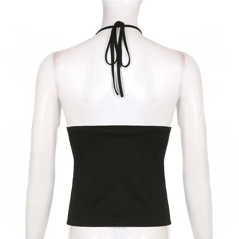 Lace-Up Backless Crop Top - Crop Top
