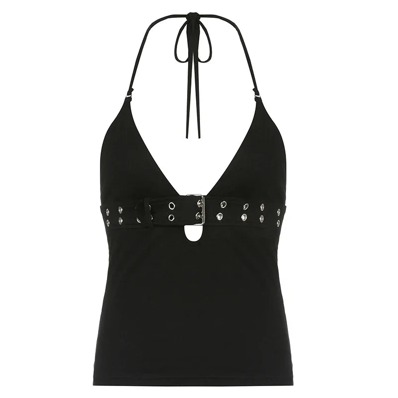 Lace-Up Backless Crop Top - Crop Top