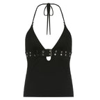 Lace-Up Backless Crop Top - Crop Top