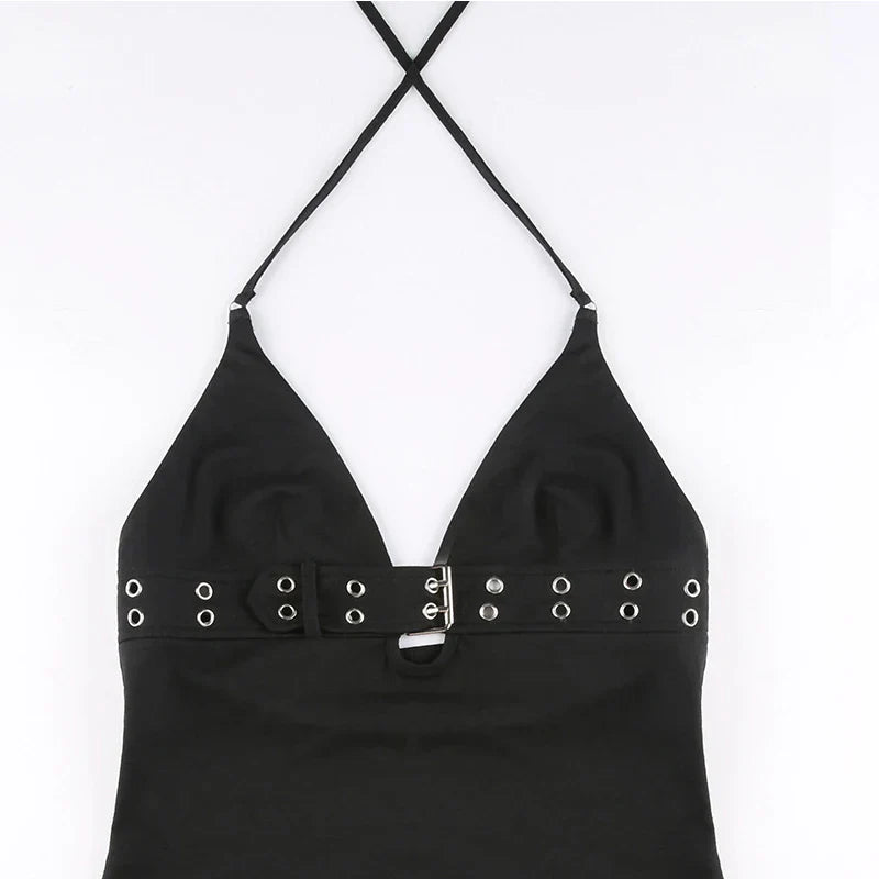 Lace-Up Backless Crop Top - Crop Top