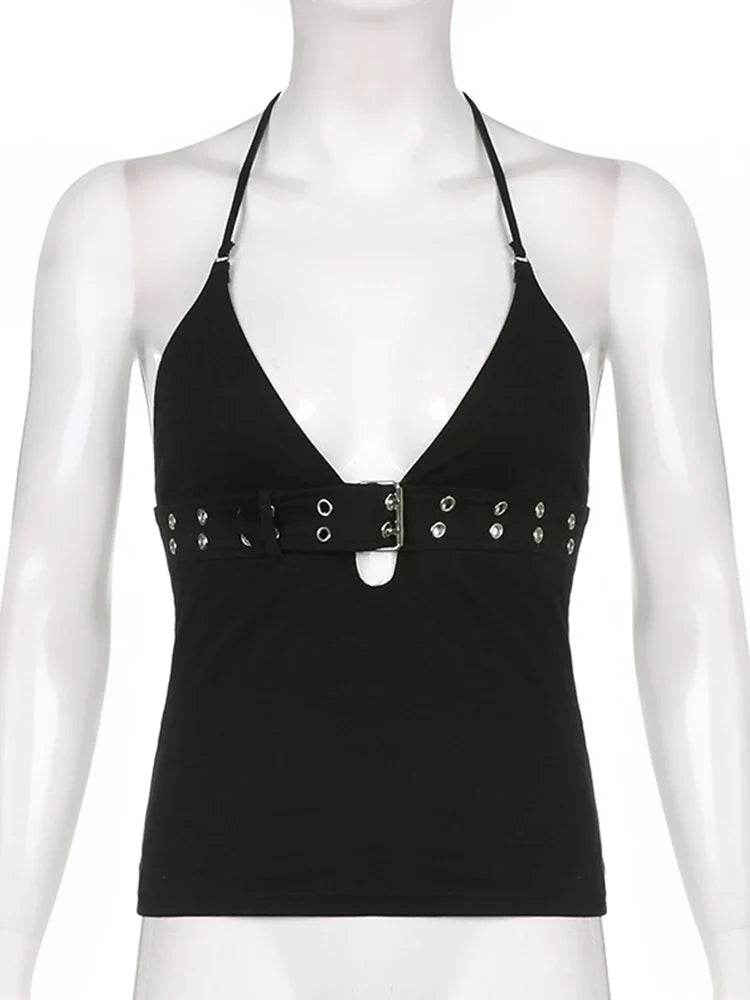 Lace-Up Backless Crop Top - Crop Top