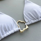 New Sexy Bikini Solid Color Lace-up Split Two-piece Swimsuit for Women