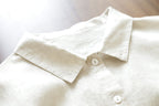 Lapel Cotton and Linen Dress for Women 2023 Autumn Artistic Style Tie Waist Solid Color Mid-Length Shirt Dress Japanese