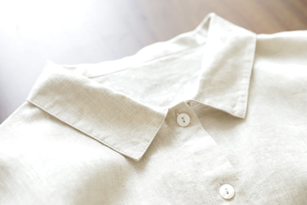 Lapel Cotton and Linen Dress for Women 2023 Autumn Artistic Style Tie Waist Solid Color Mid-Length Shirt Dress Japanese