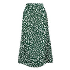 Leopard Print Midi Skirt A-Line Empire Waist