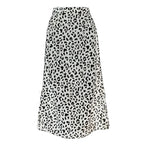 Leopard Print Midi Skirt A-Line Empire Waist