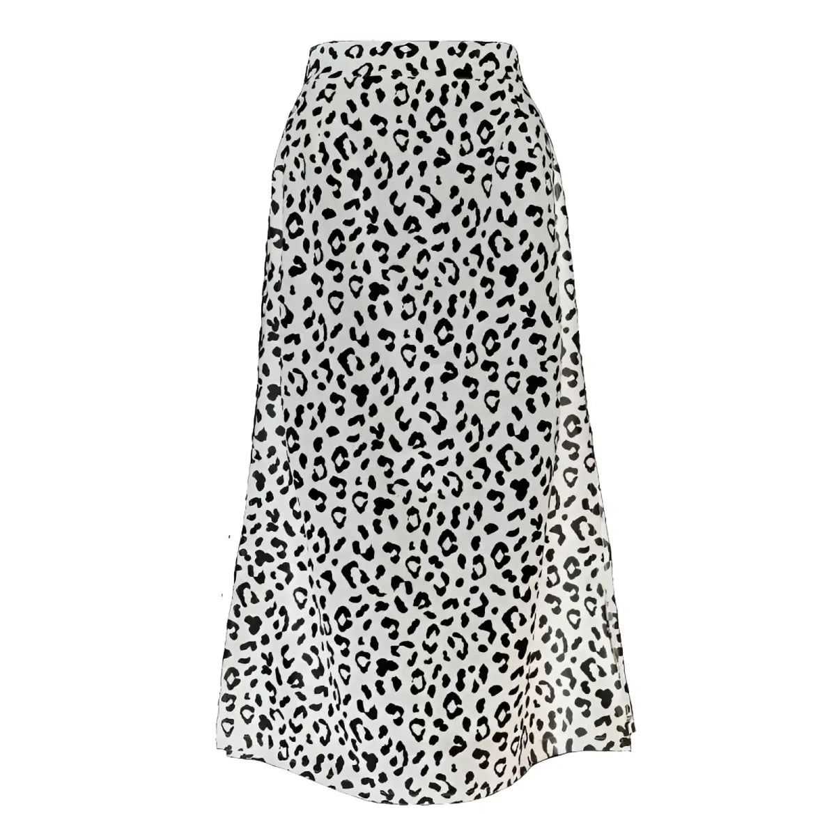 Leopard Print Midi Skirt A-Line Empire Waist