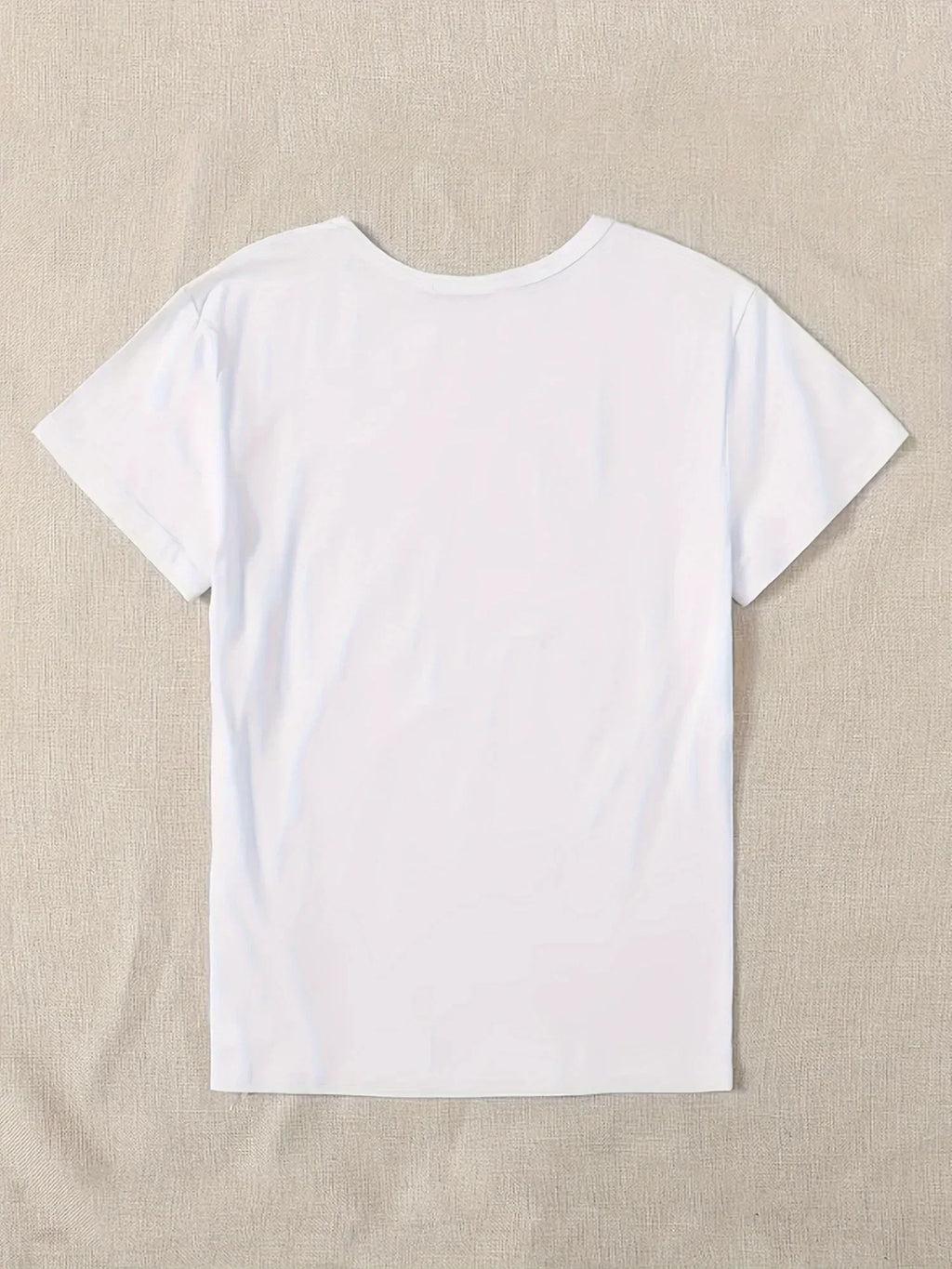 Cute Print Solid Crew Neck T-Shirt Short Sleeve Casual Every Day Top For All Season Women’s Clothing