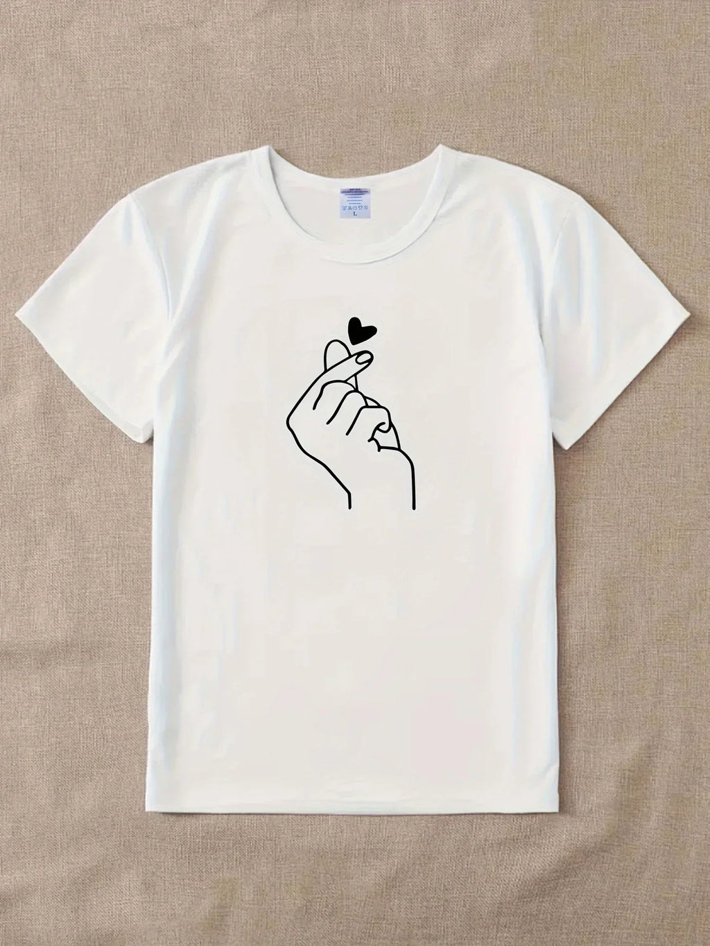 Cute Print Solid Crew Neck T-Shirt Short Sleeve Casual Every Day Top For All Season Women’s Clothing