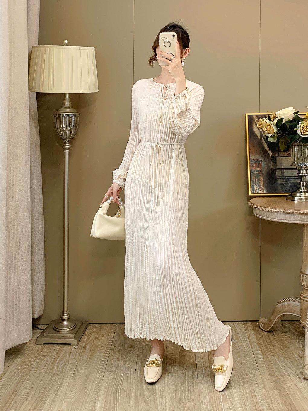 Miyake Long Dress for Women Summer High-End Dress New Style Shenzhen Nanyou High-End Dress French-Style Dress