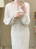 Miyake Long Dress for Women Summer High-End Dress New Style Shenzhen Nanyou High-End Dress French-Style Dress