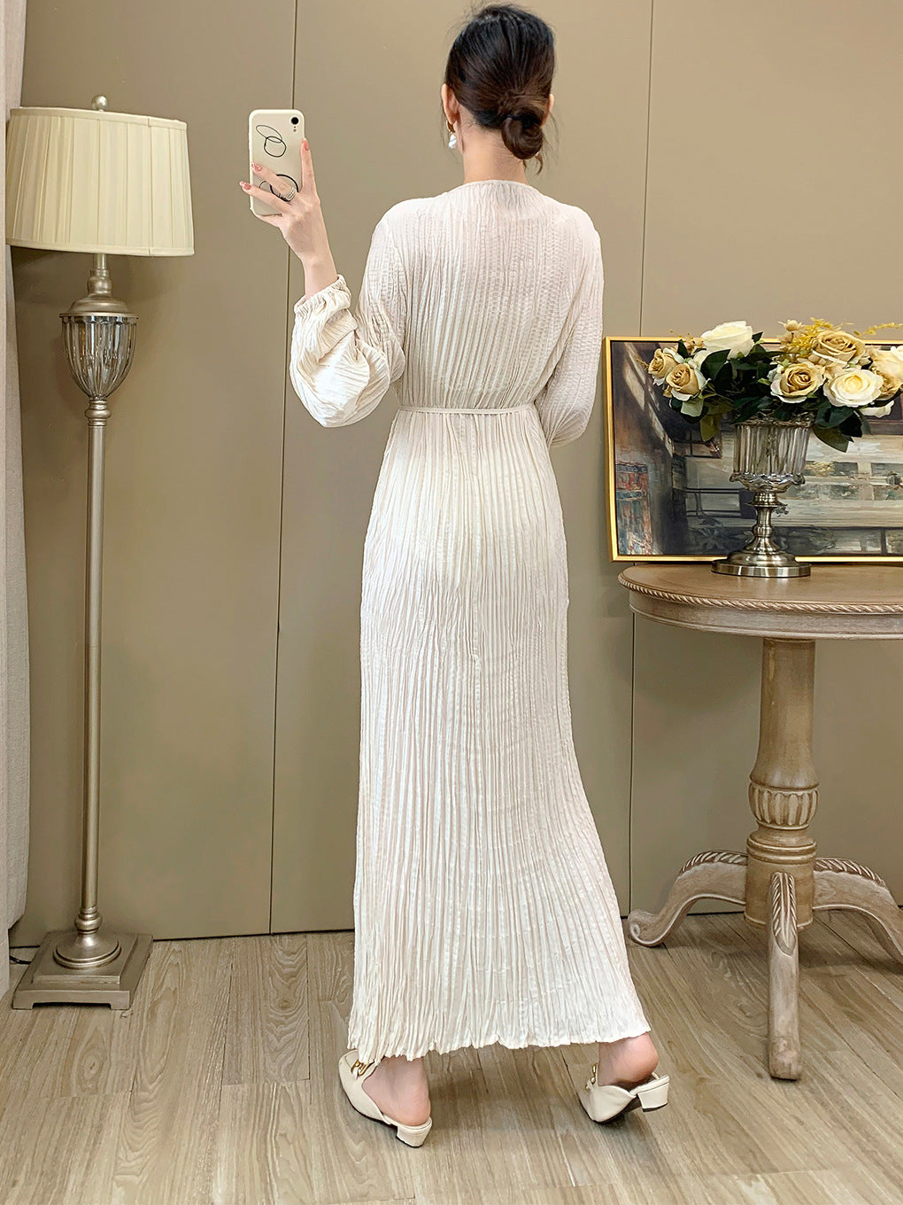 Miyake Long Dress for Women Summer High-End Dress New Style Shenzhen Nanyou High-End Dress French-Style Dress