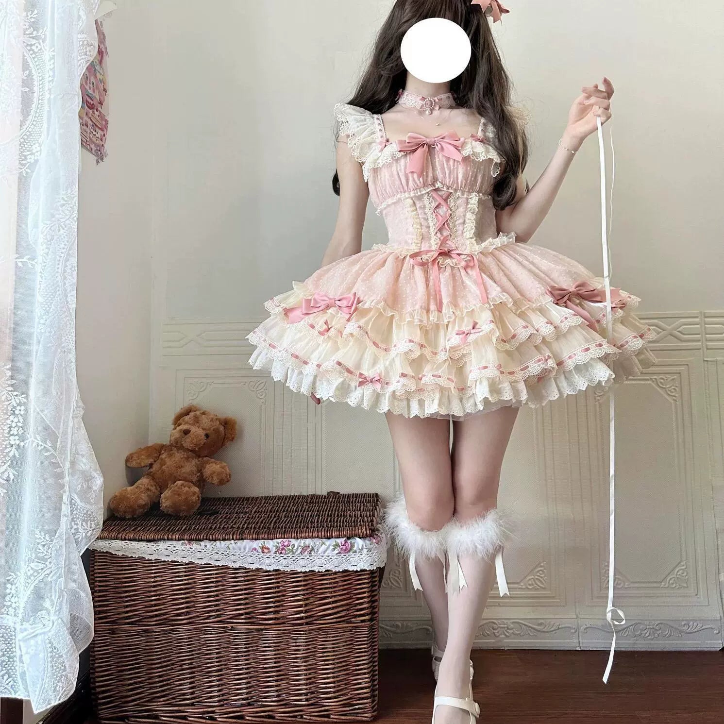 Butterfly Ballet Lolita Cake Dress - kawaii-inspired outfit in pastel colors - 63425499