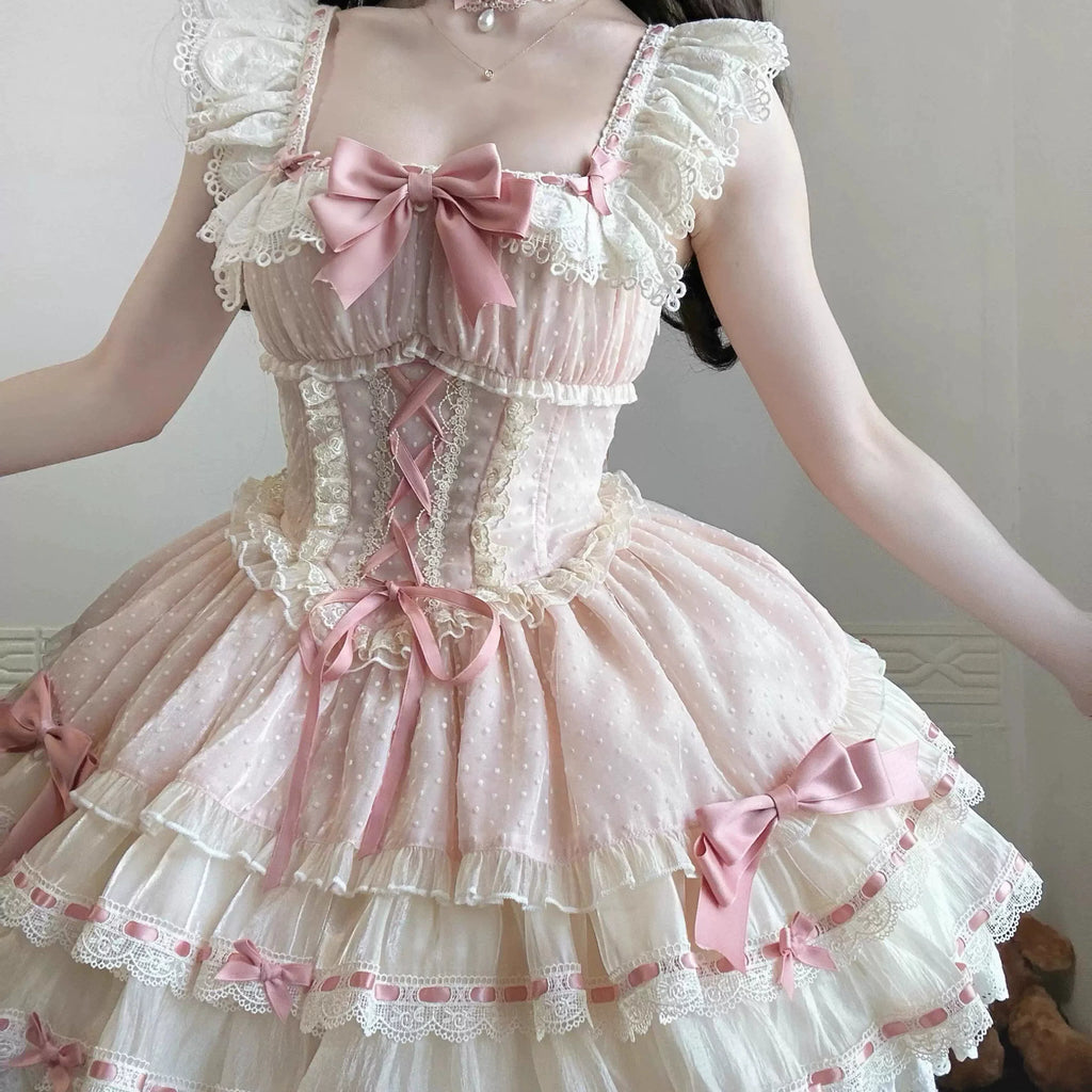 Butterfly Ballet Lolita Cake Dress - kawaii-inspired outfit in pastel colors - 3204815