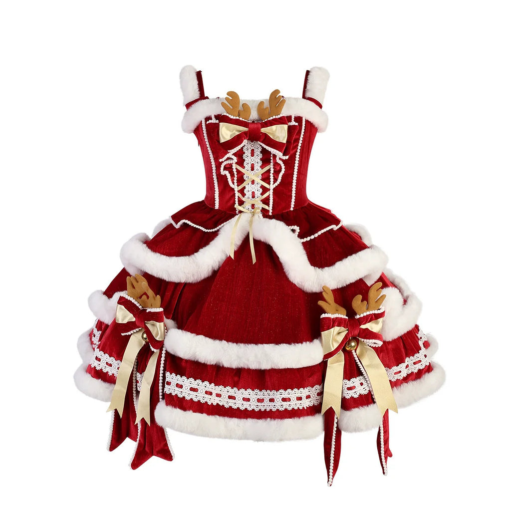 Christmas Symphony Lolita Dress Set - kawaii-inspired outfit in pastel colors - 90908680