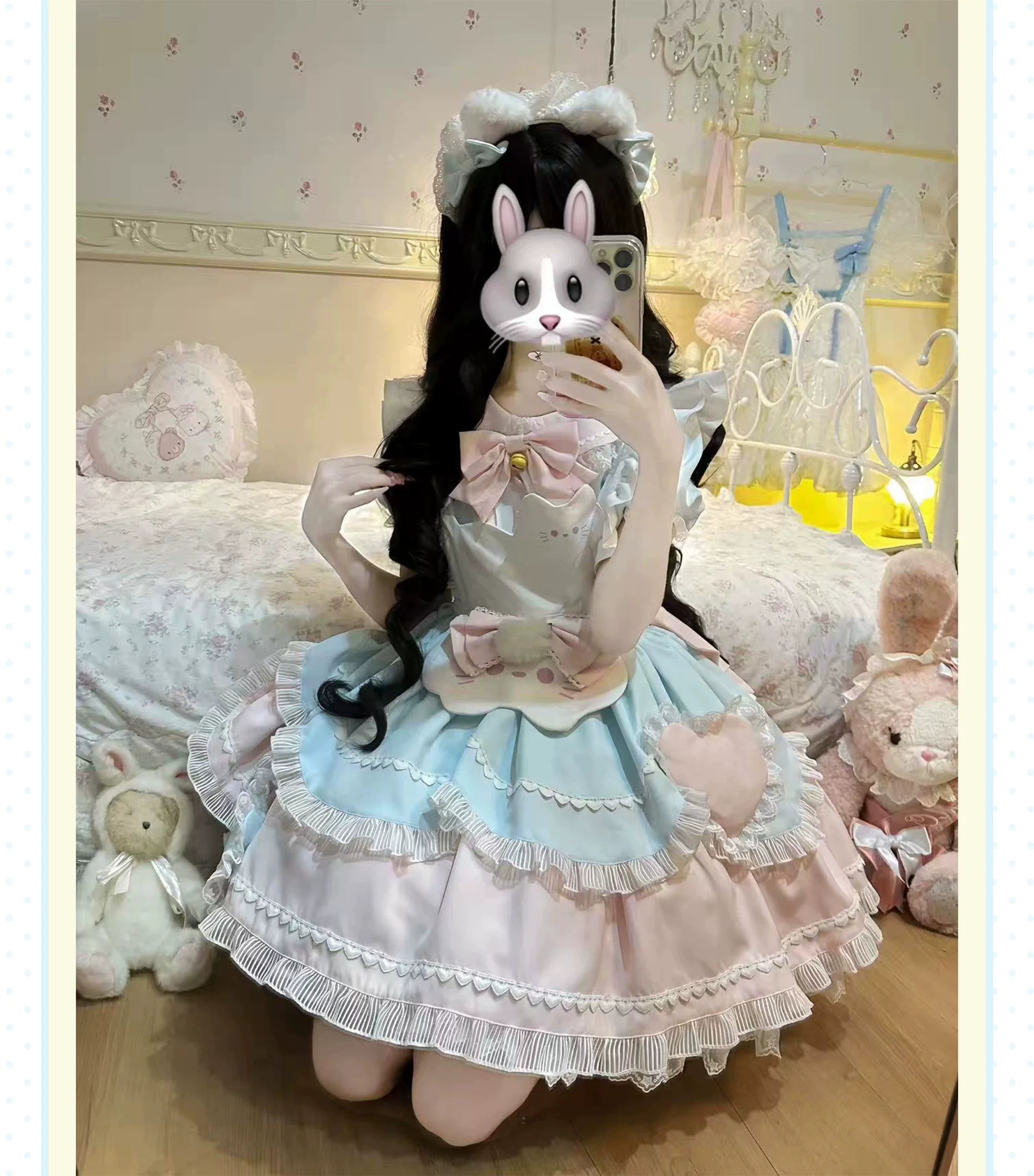 Sweet Tea Meow Lolita OP Dress - kawaii-inspired outfit in pastel colors - 17512907