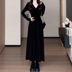 Purple Pinch-Waist Knit Long Dress - kawaii-inspired outfit in pastel colors - 60175806