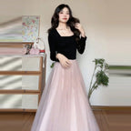 French Long Sleeve Princess Dress - kawaii-inspired outfit in pastel colors - 97190011