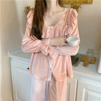 Japanese GP Gold Velvet Nightgown Women’s 2022 Autumn New Palace Style Pure Desire Style Long Sleeve Pajamas High-grade