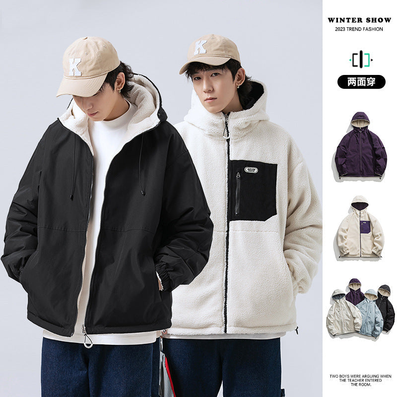 Cross-Border Live Broadcast Plus Velvet Jacket for Men Autumn and Winter Cotton Clothing Season New Style for Couples