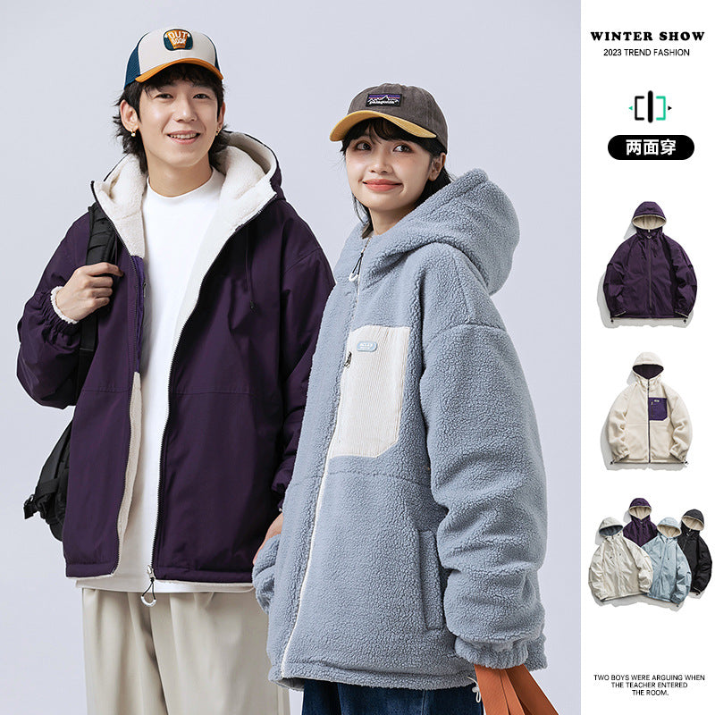 Cross-Border Live Broadcast Plus Velvet Jacket for Men Autumn and Winter Cotton Clothing Season New Style for Couples