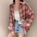 Loose Plaid Button-Up Shirt - 11 / XL - Button-Up Shirt