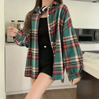 Loose Plaid Button-Up Shirt - 15 / S - Button-Up Shirt