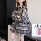 Loose Plaid Button-Up Shirt - 17 / S - Button-Up Shirt