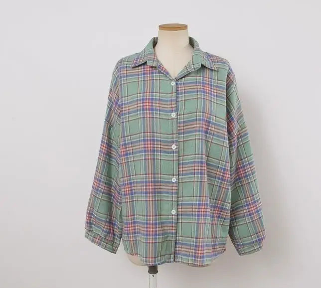 Loose Plaid Button-Up Shirt - 21 / S - Button-Up Shirt